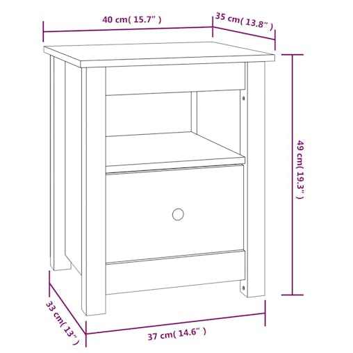 NNEVL Bedside Cabinets 2 pcs White 40x35x49 cm Solid Wood Pine