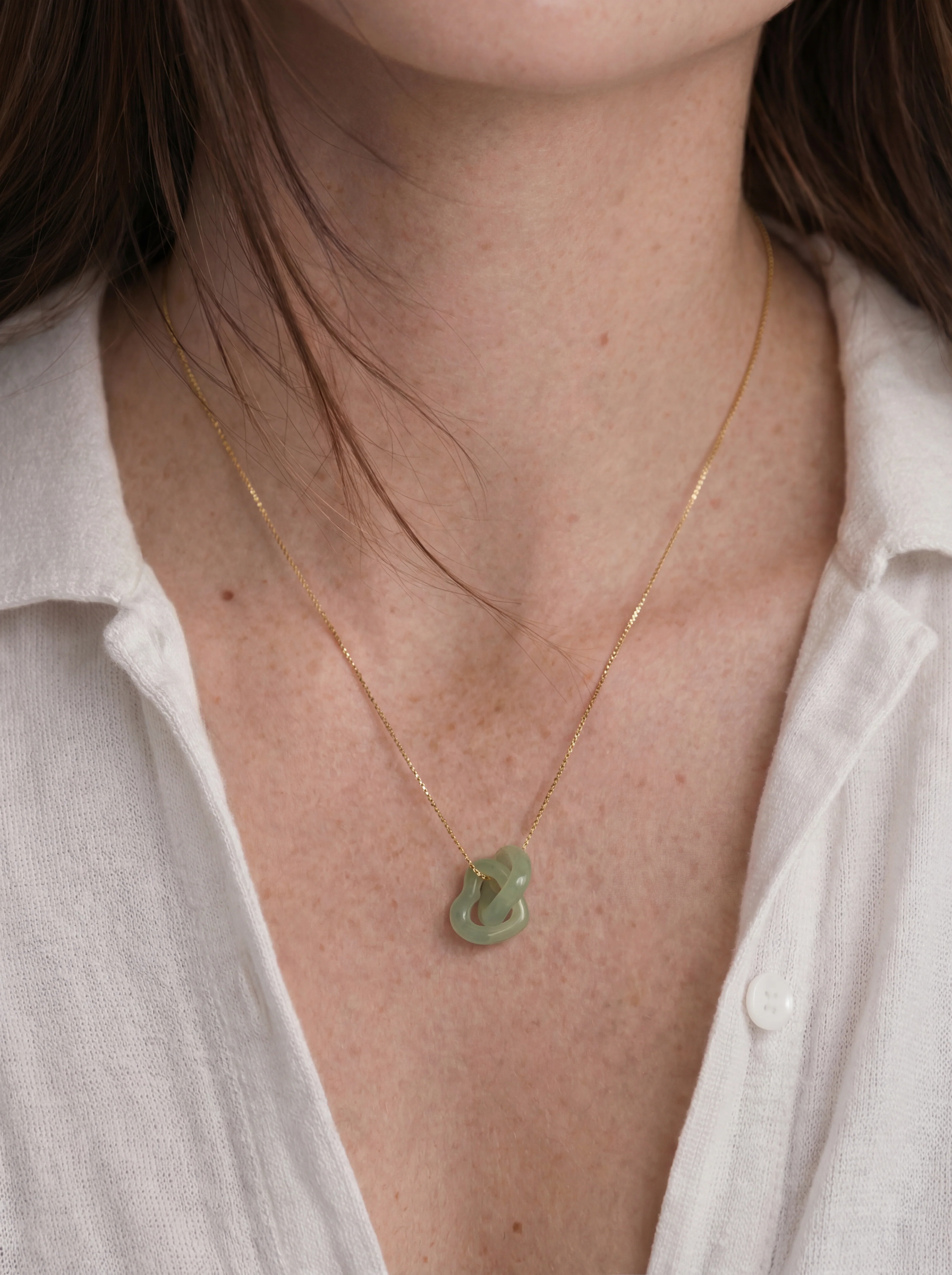 The Hearts — Interlocking Jade Pendant Necklace