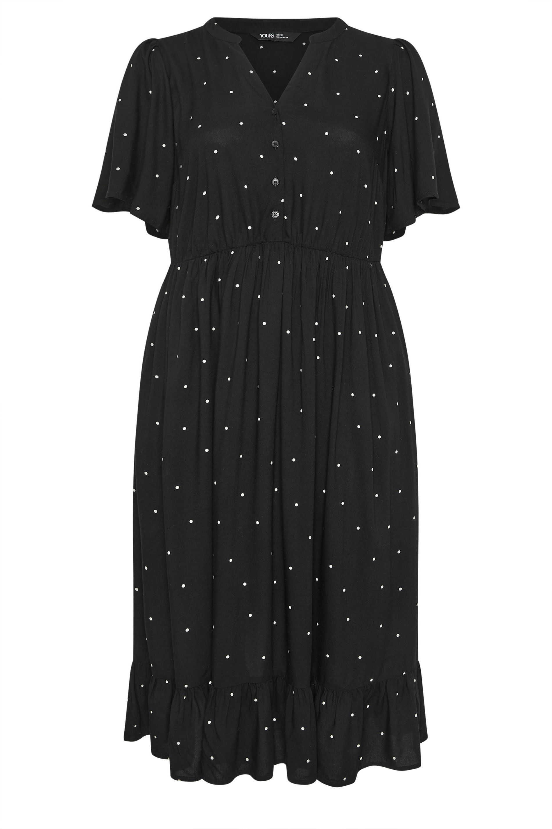 Yours Polka Dot Placket Dress