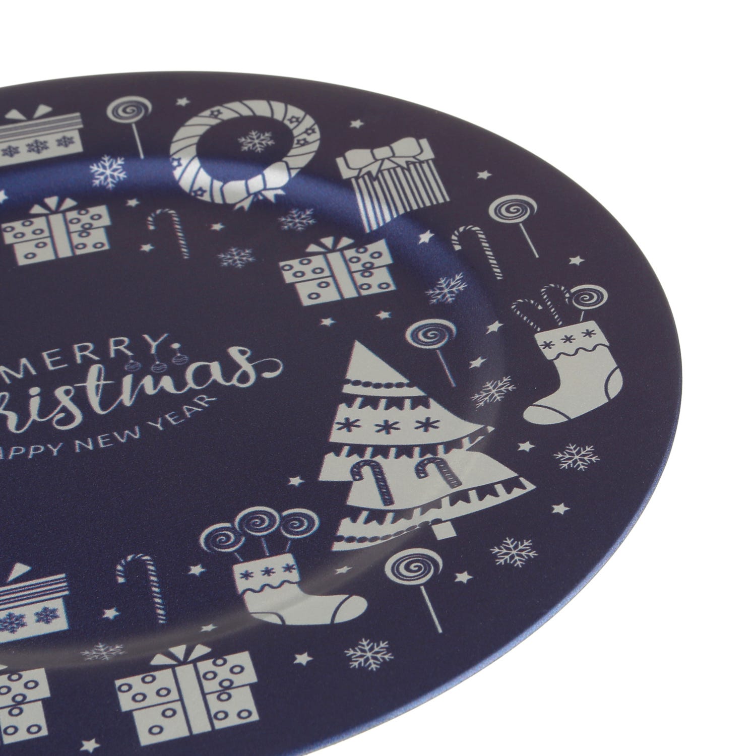 Sottopiatto Natale blu e argento 33 cm