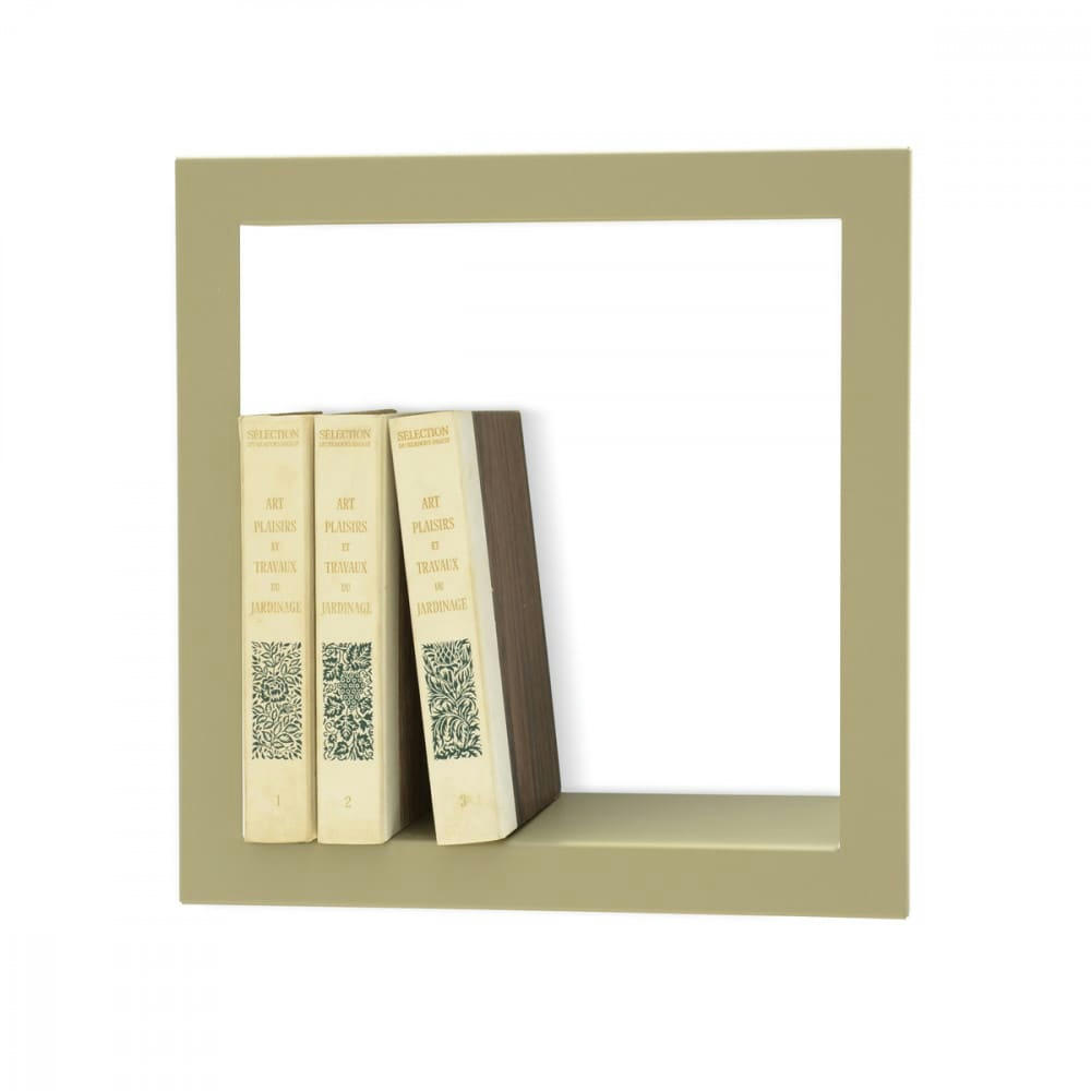 STICK - Etagère design carrée lichen 36.8x36.8x13.5cm