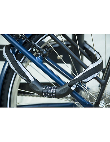 Antivol à combinaison Biker, 5 chiffres, chaîne acier, moto, 0.9m, noir - THIRARD