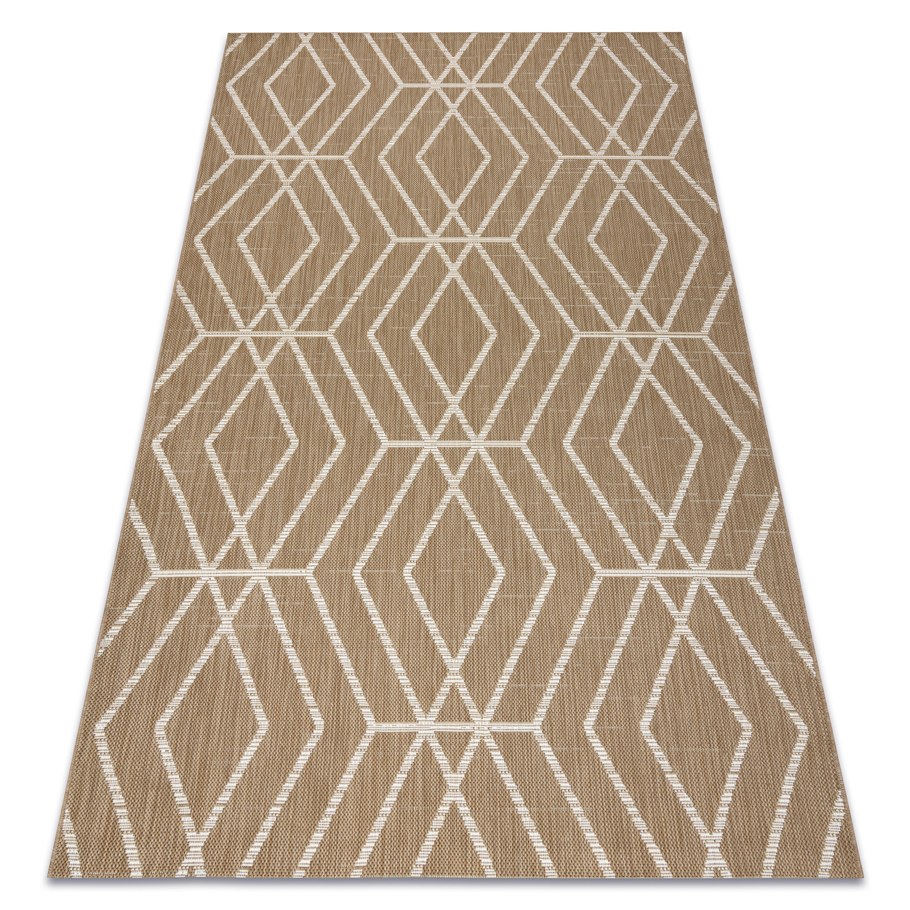 Dywan sizal FLAT 48956265 Geometryczny - beż naturalny kolor 80x150 cm