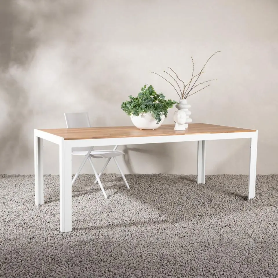 Tuintafel Acaciahout/Metaal - 200x100x76cm - Bois