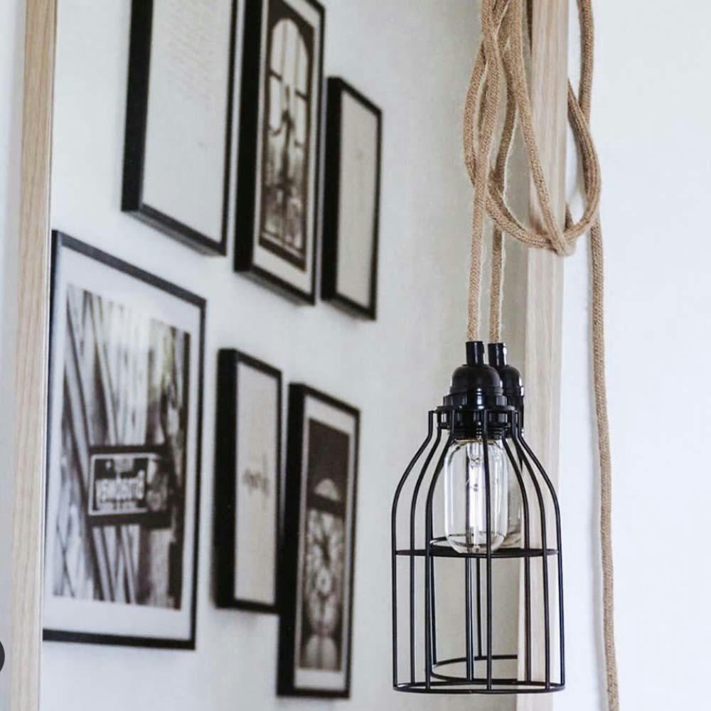 HANG 5 - Suspensions plafonnier 5 fil naturel noir