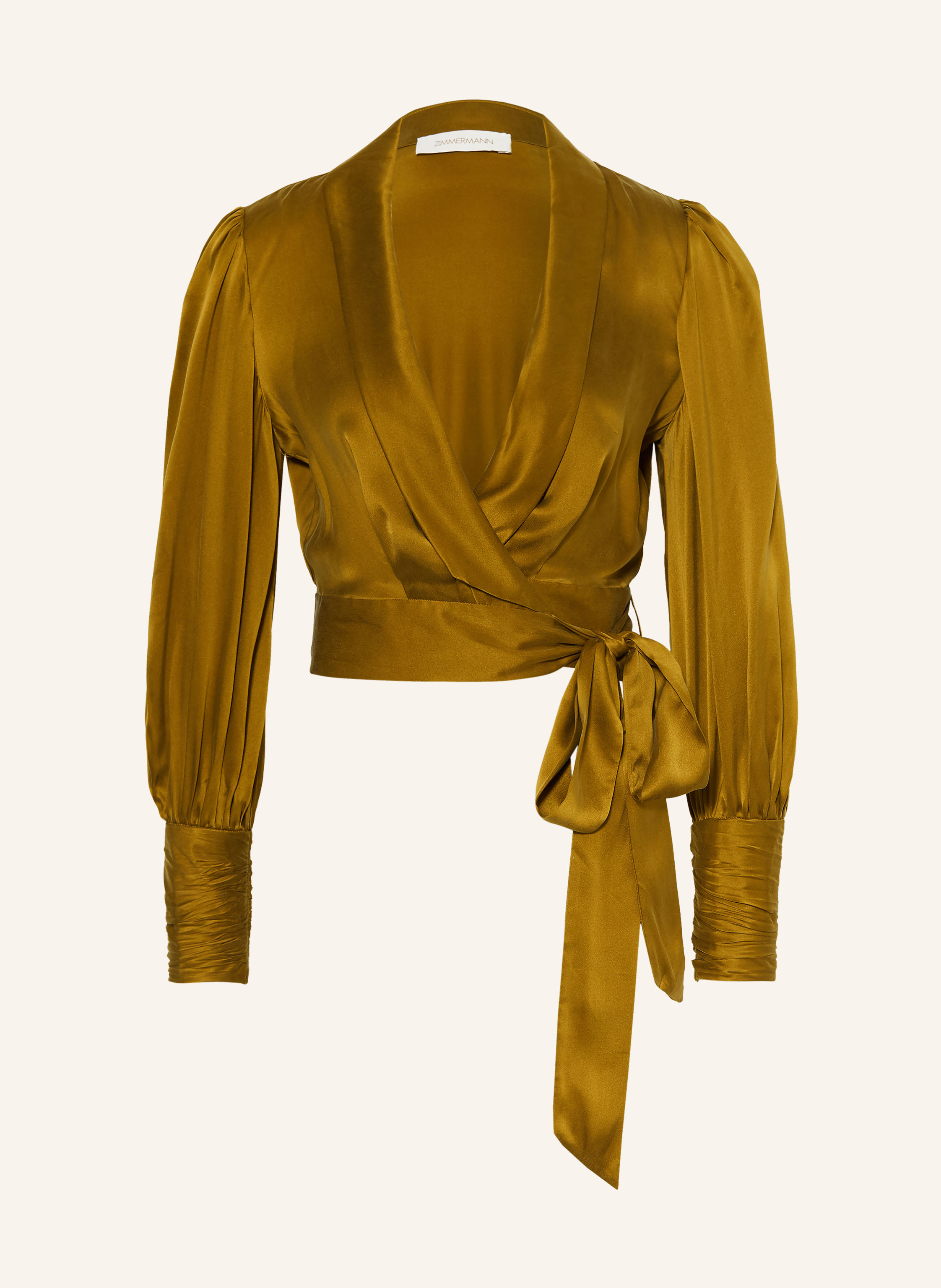 ZIMMERMANN Cropped-Wickelbluse aus Seide
