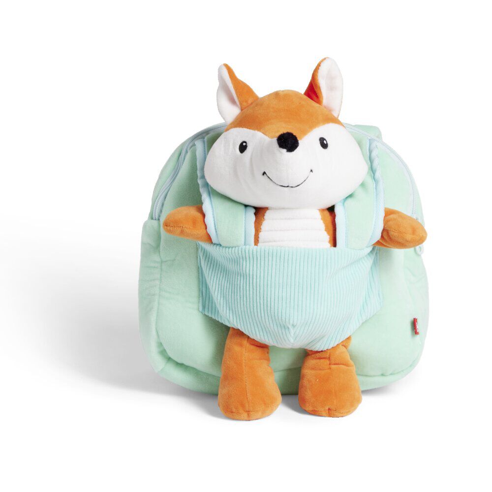 Peluche renard sac à dos 24x17xH28cm