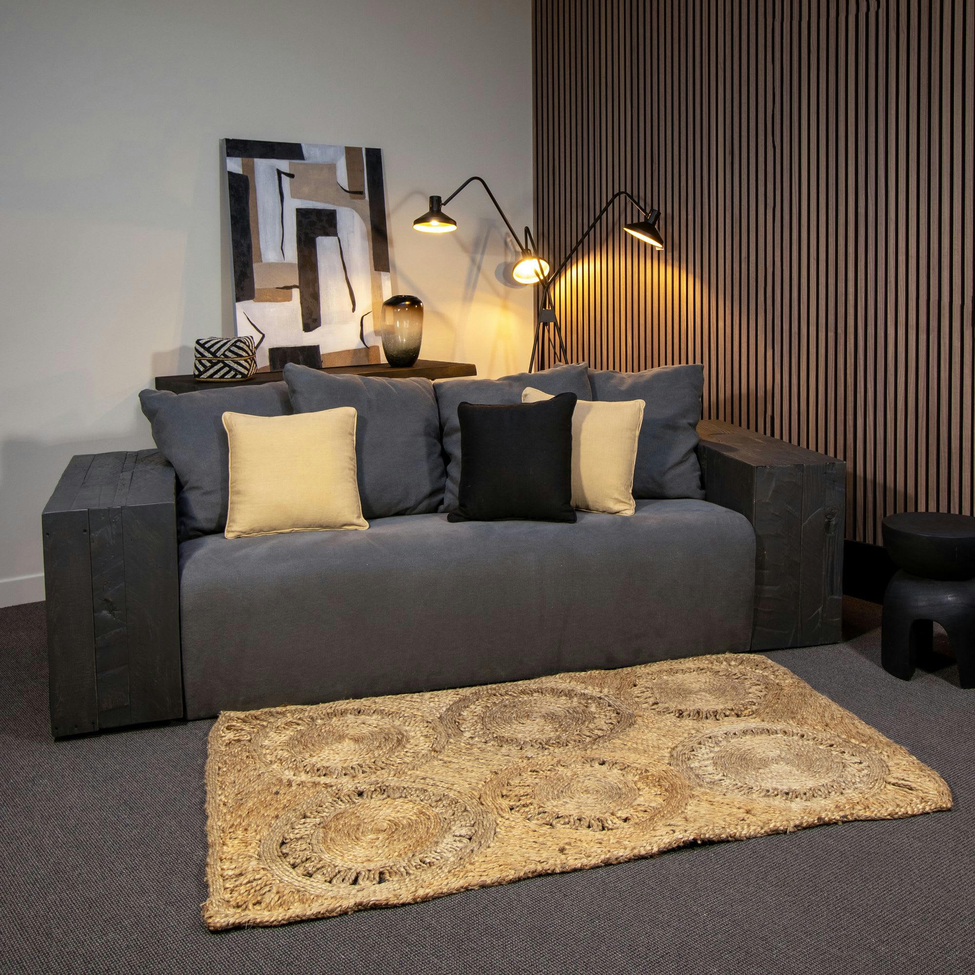 JERICO - Tapis rectangulaire en jute tissé à la main 90x150cm