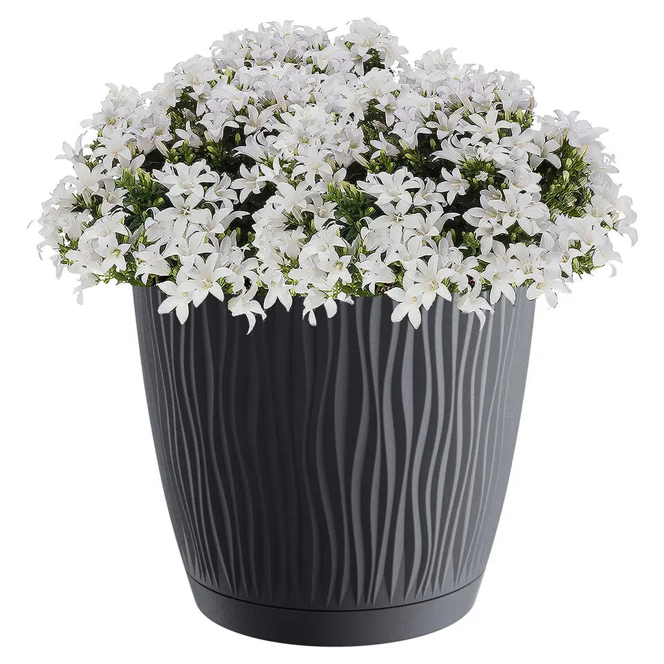 Prosperplast Plantenpot - kunststof - antraciet - D24 x H23 cm