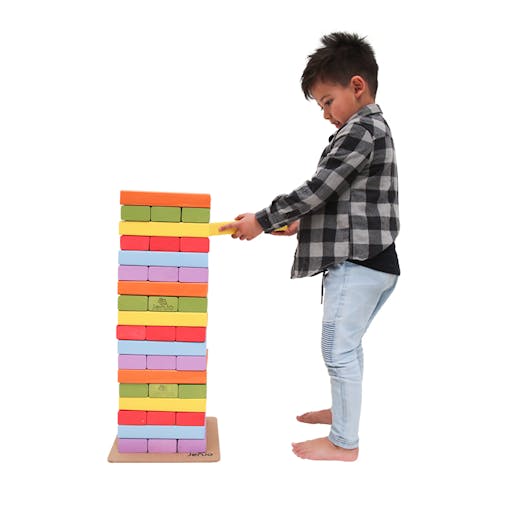 Rainbow Jenjo Wooden Tumbling Tower Game 54cm