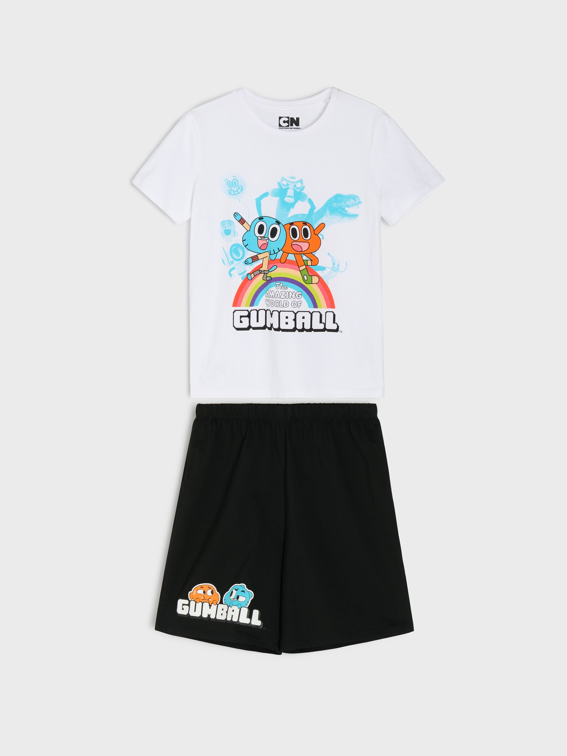 Bawełniana piżama dwuczęściowa z nadrukiem The Amazing World of Gumball