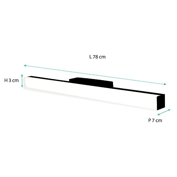 Applique de salle de bain 78 cm noire- Voltman
