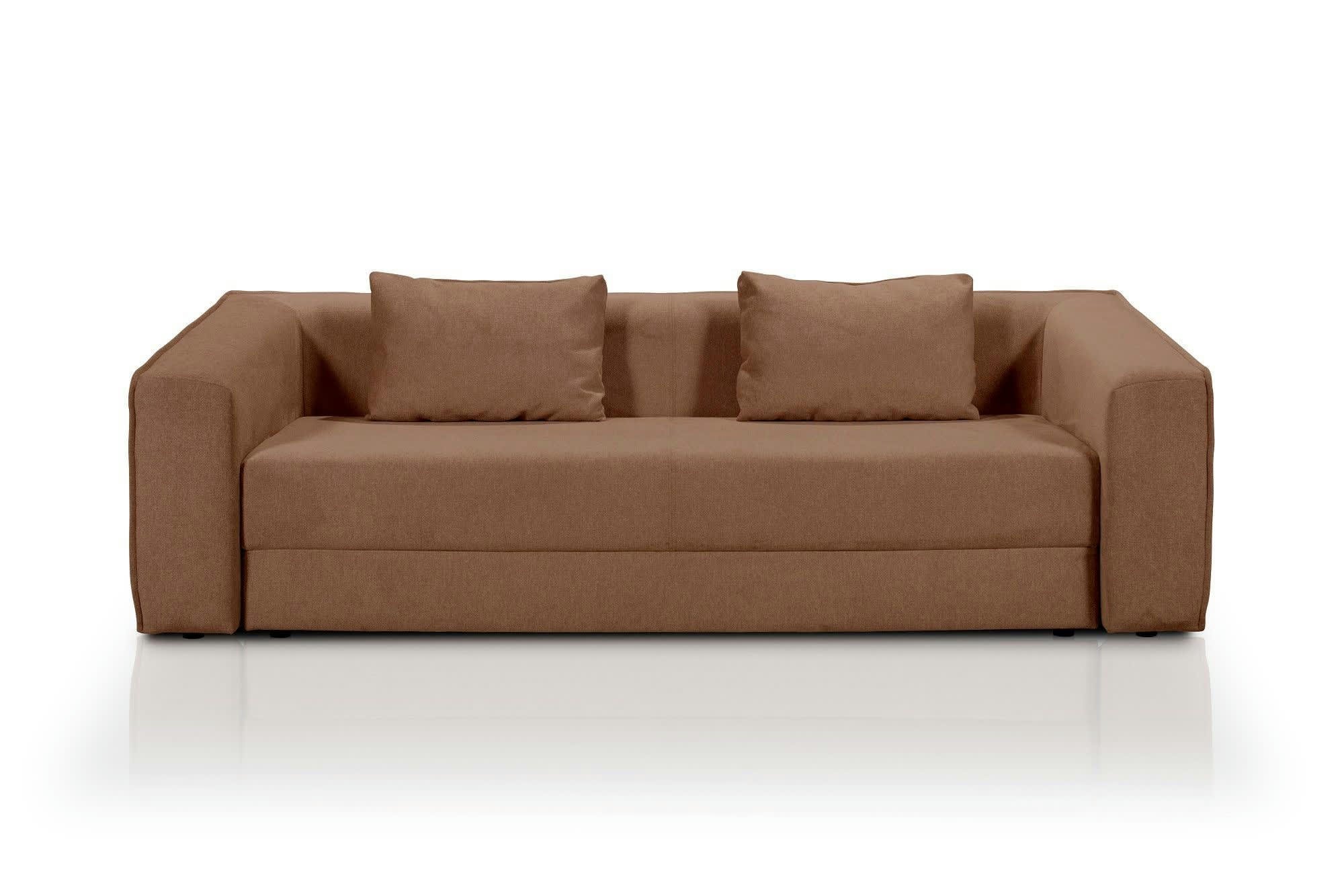 VELA - Canapé convertible 3 places  en polyester terracotta
