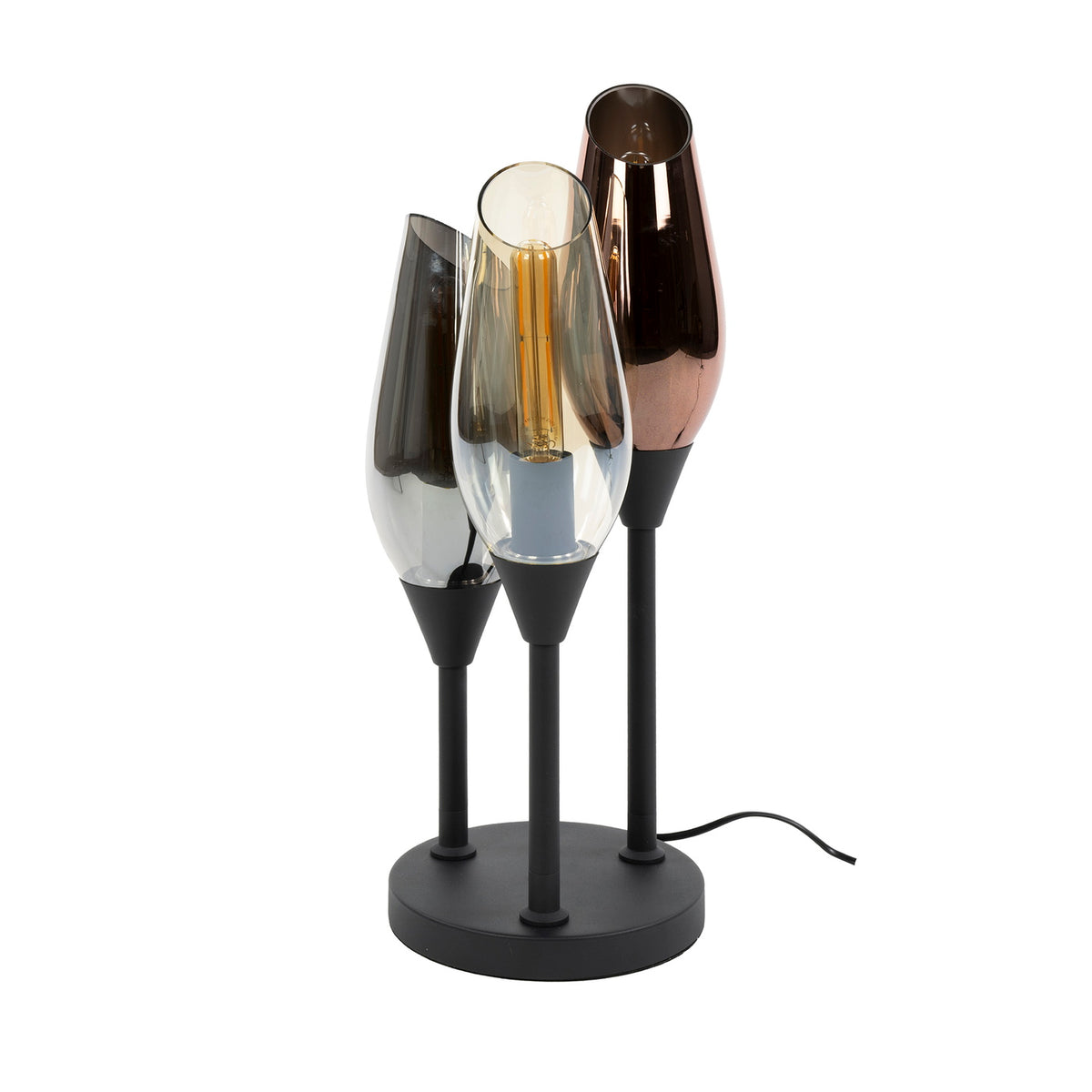 Giga Meubel Tafellamp Cocoon - Zwart - 3-Lichts - 25x25x59cm