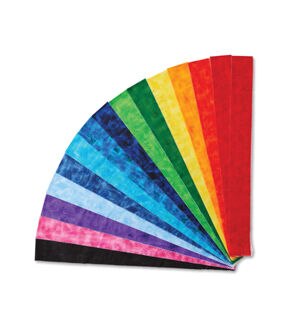 2.5 Brushstroke Bright Cotton Fabric Strips 40pc