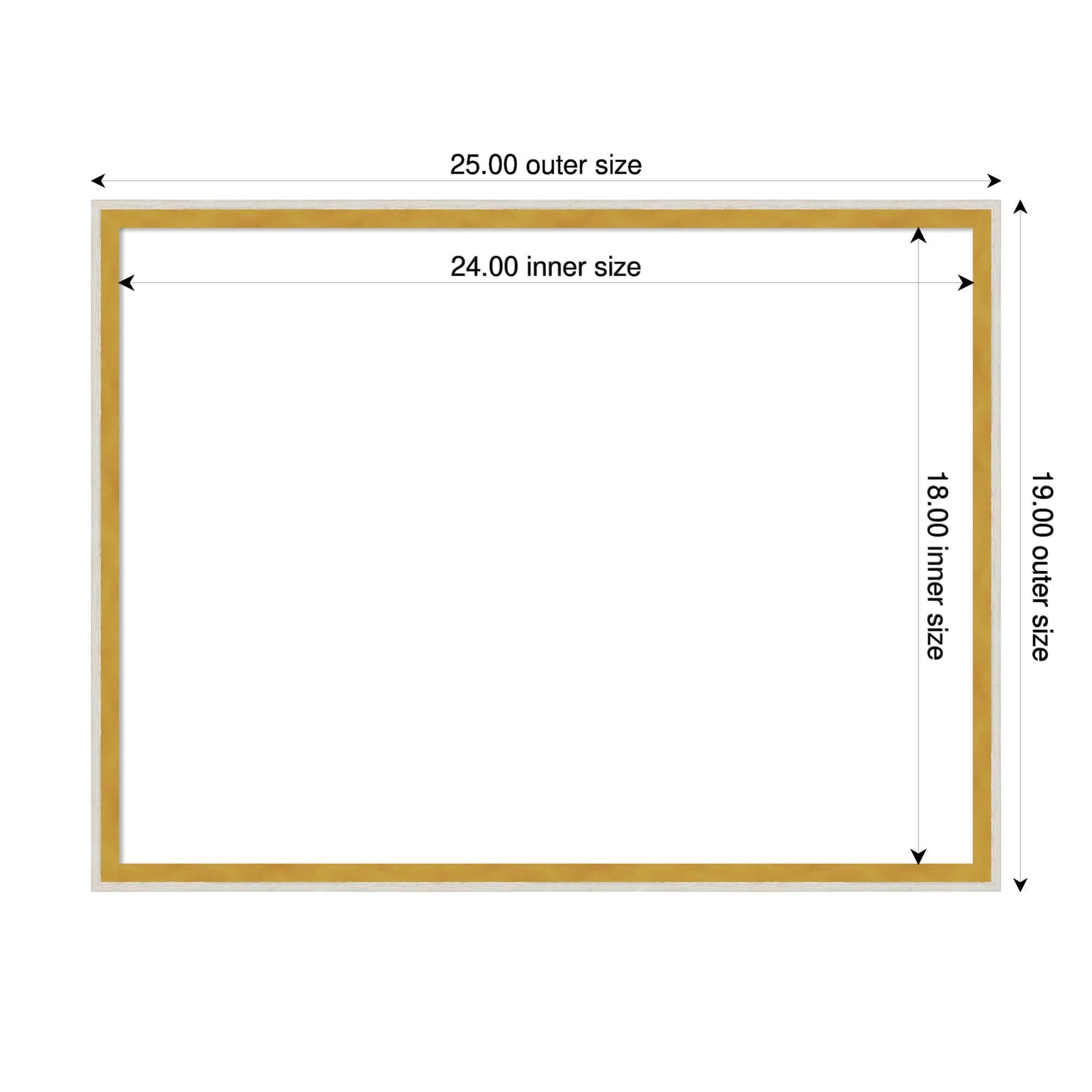 Amanti Art Paige White Gold Framed Dry Erase Magnetic Board