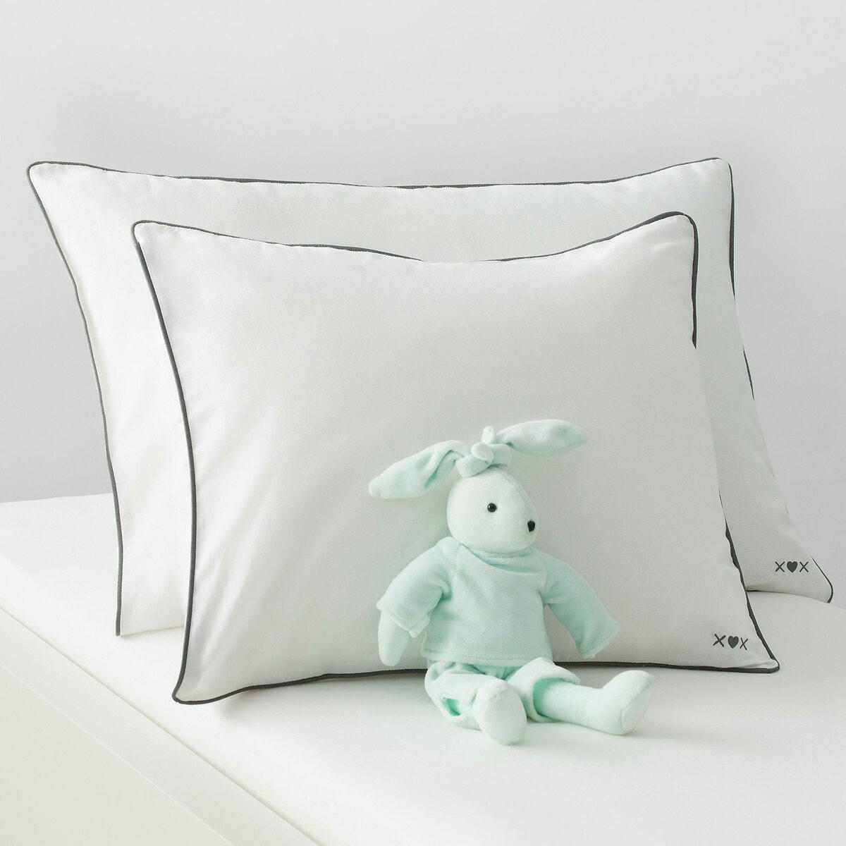 Taie d'oreiller bébé, unie, en coton