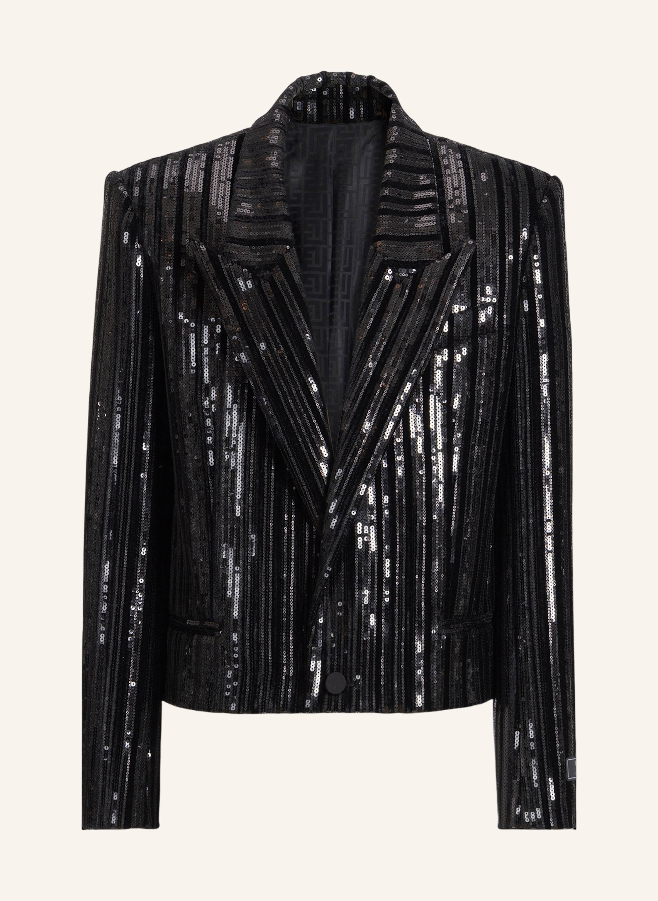 BALMAIN Spencer aus Samt mit Pailletten