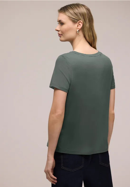 T-Shirt mit Rundhals und Wording