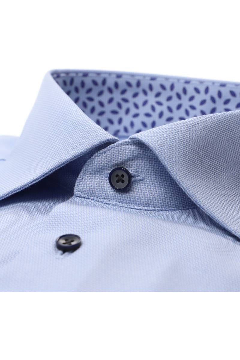 ETERNA Comfort Fit Hemd mittelblau, Strukturiert (extra kurzer Arm)