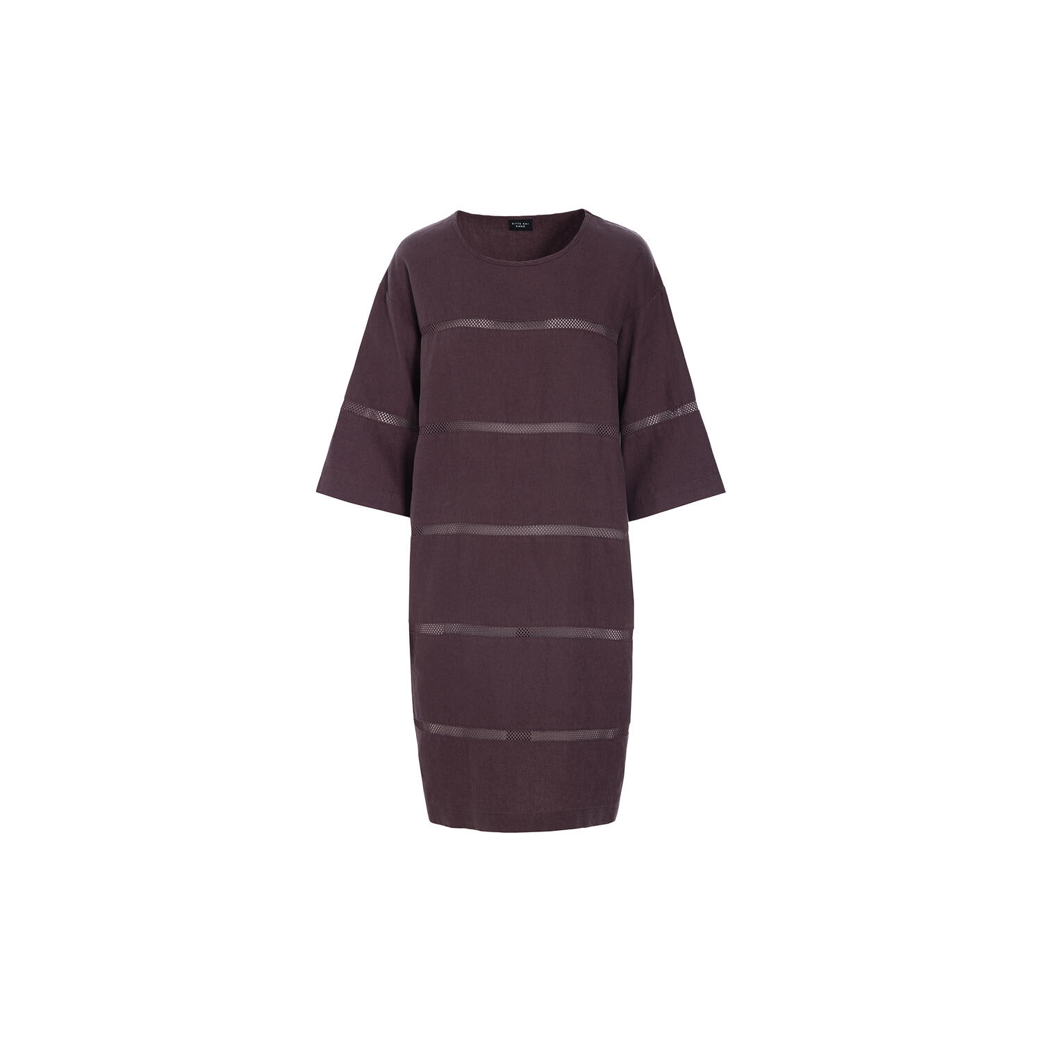 Lazy linen kjole med paneler, raisin