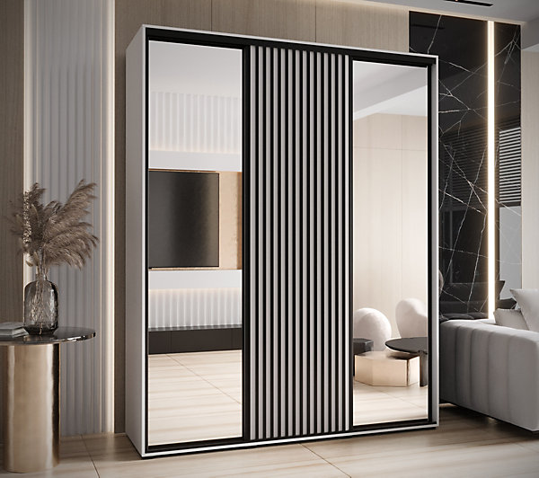 Armoire Sapporo 2 a portes coulissantes H. 205,2 x L. 200 x P. 60 3 portes