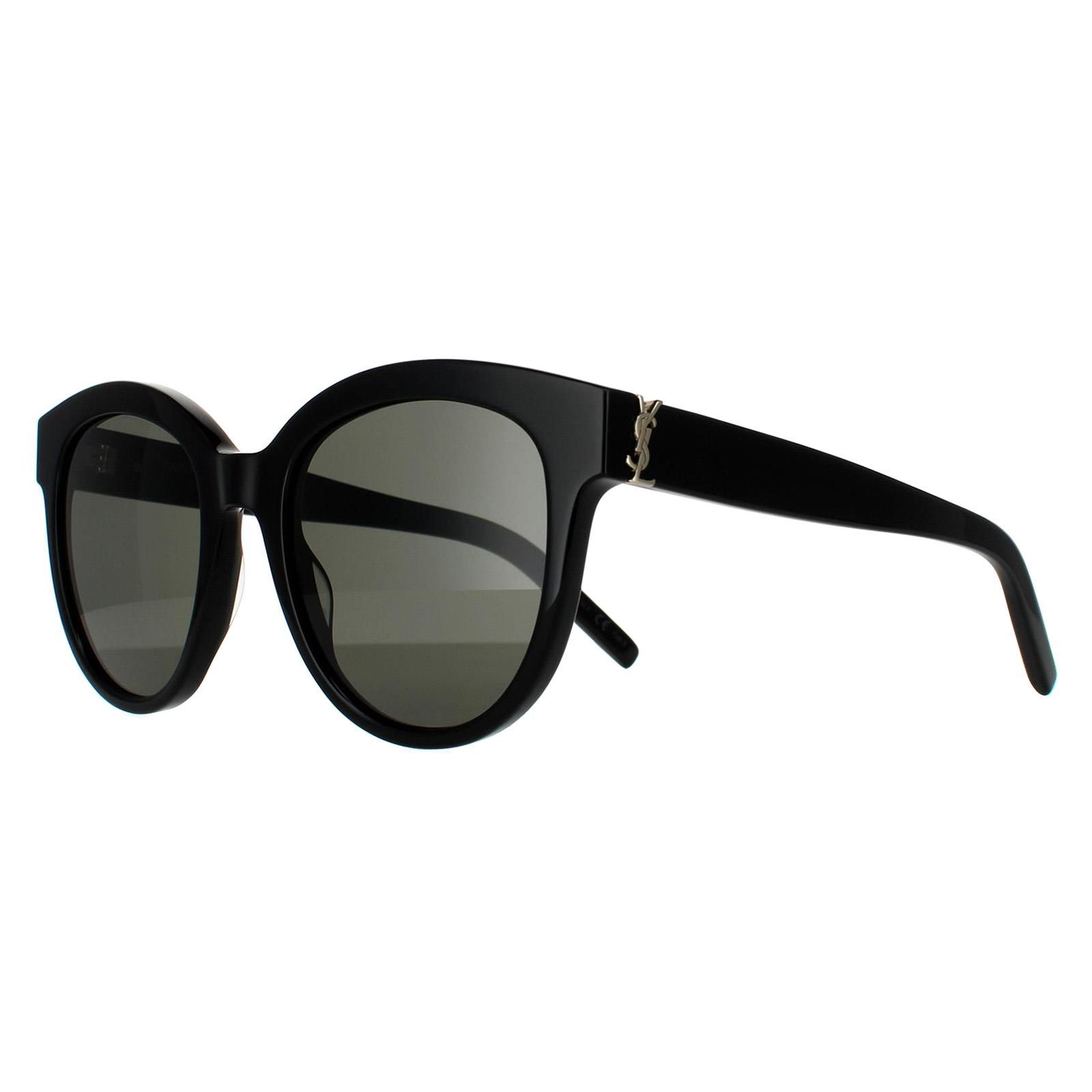 Saint Laurent Round Black Grey Sunglasses