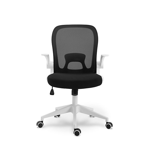 Chaise de bureau ergonomique noire et blanche Dossier respirant et hauteur réglable
