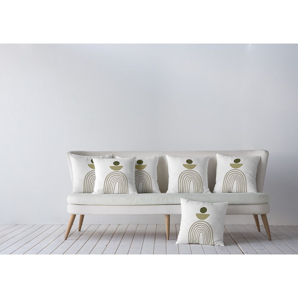 PYNTEPUTE TRYCK 727 45X45CM HVIT/OLIVENGRØNN