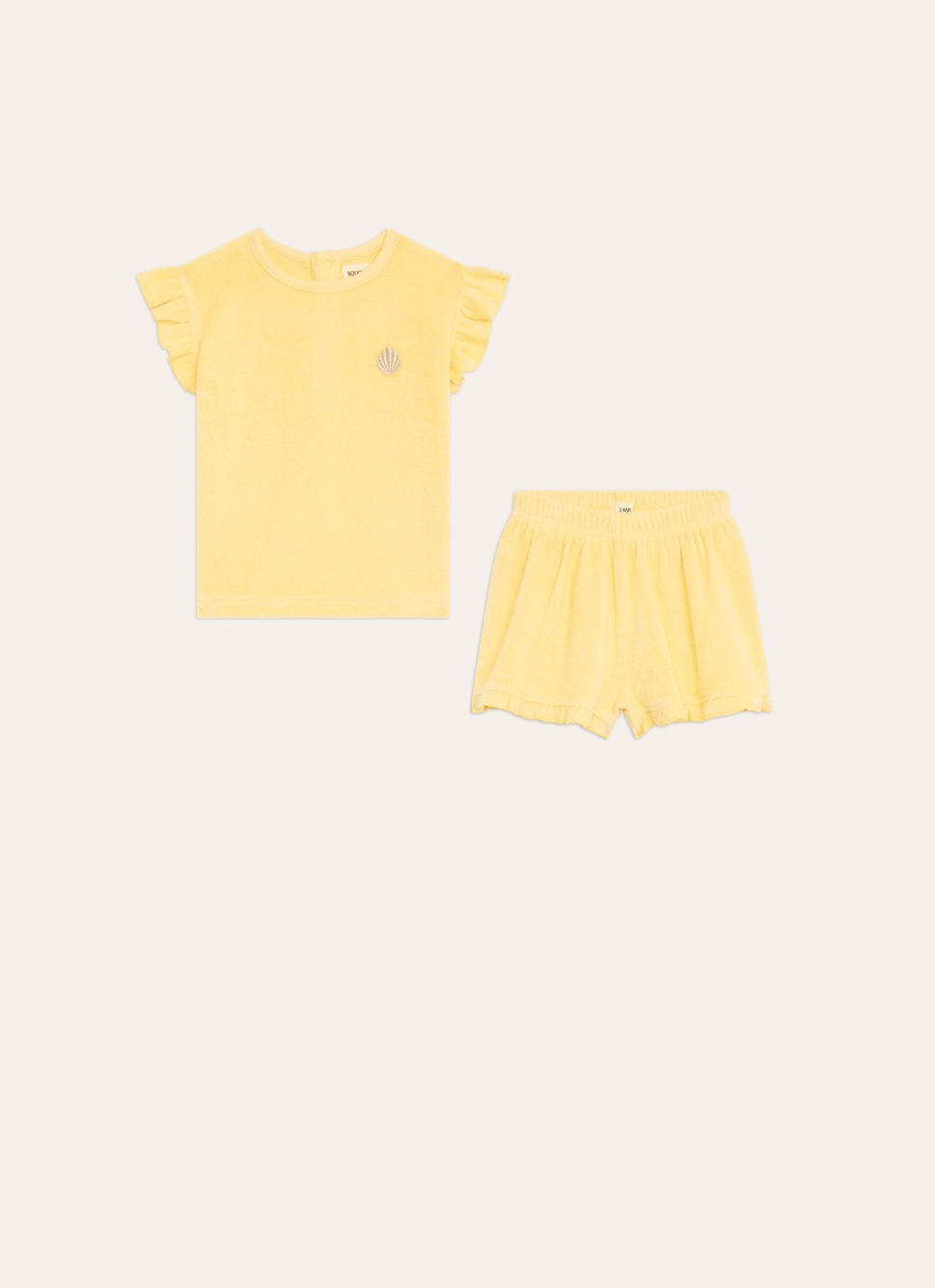 PYJAMA ENFANT EN ÉPONGE COQUILLAGE JAUNE
