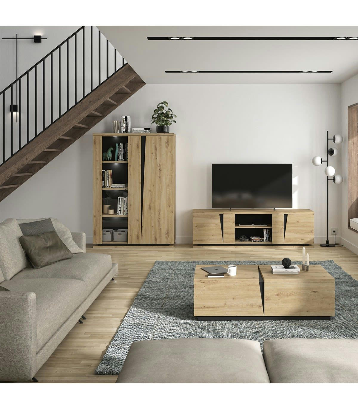 CRACK - Vaisselier 2 portes en Bois Marron clair