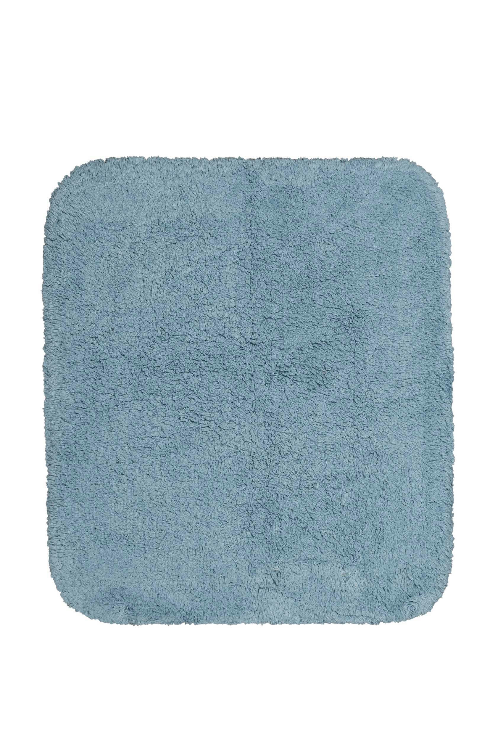 OLE - Tapis de bain doux bleu coton 55x65