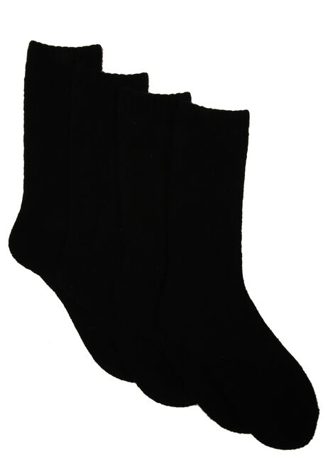 Womens 2pk Black Heavy Weight Socks