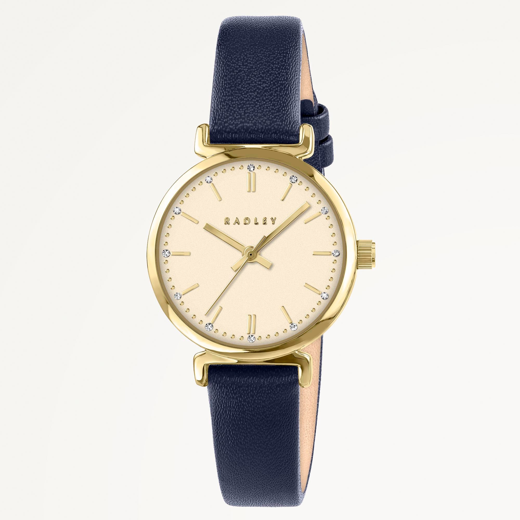 Roman Crescent - T-Bar Leather Strap Watch