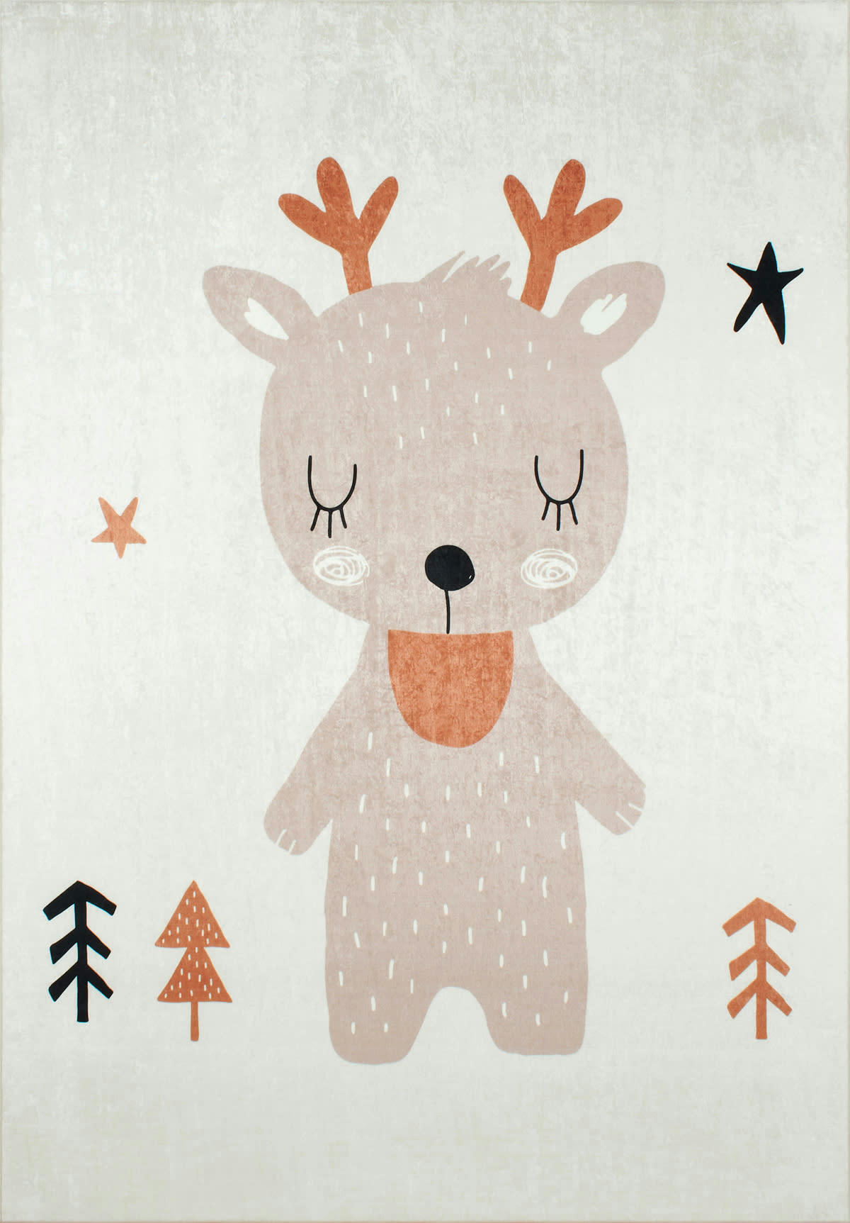 HAPPY - Tapis enfant  cerf marron 160x230