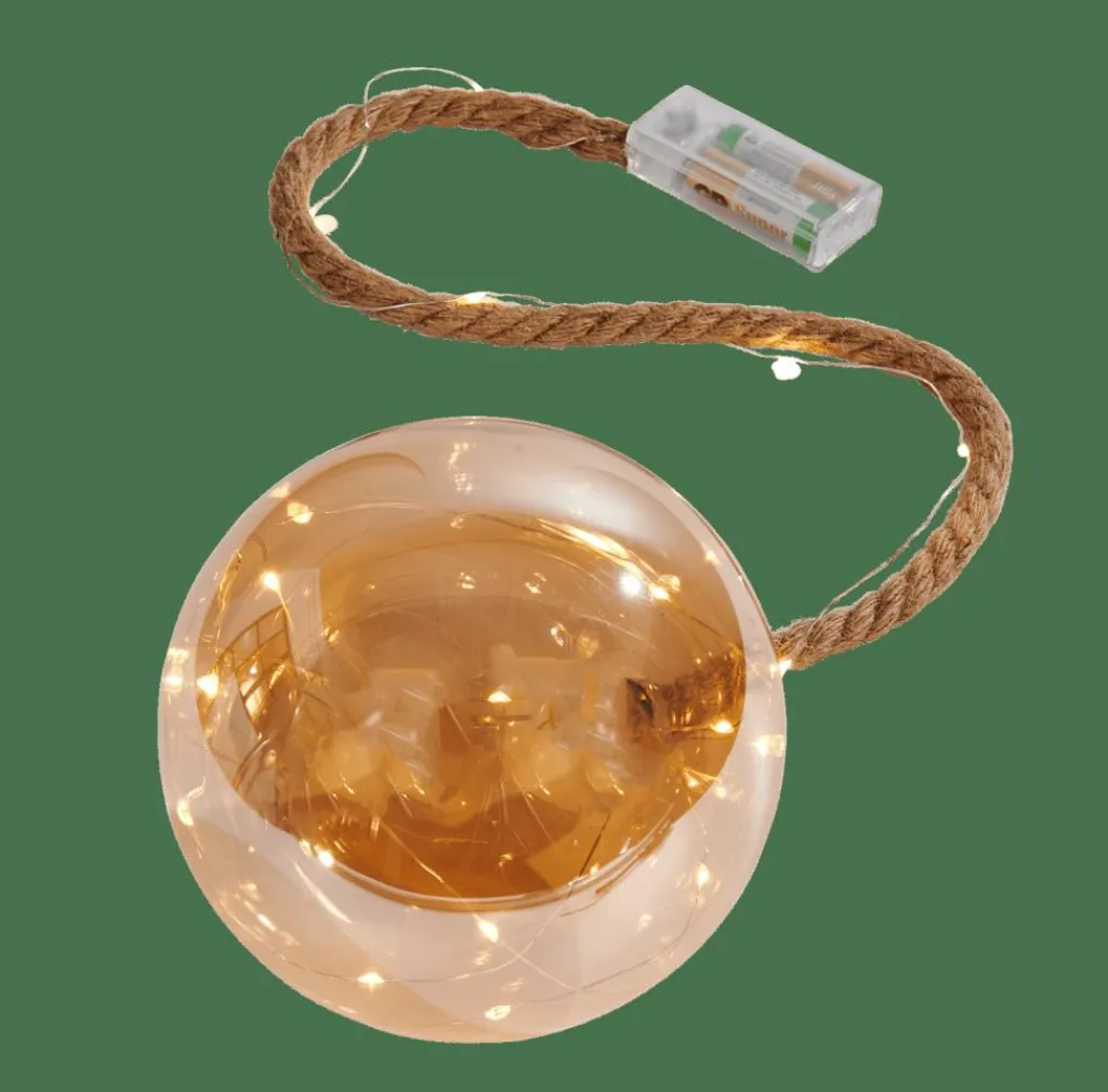 Ampoules Led^CASA BLOXEM Boule Déco Avec 21 LEDs Doré