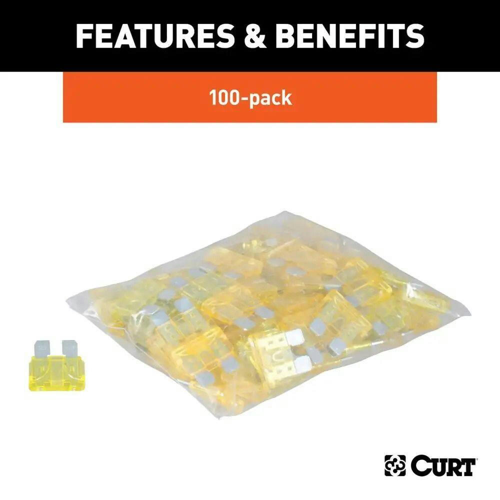 CURT 20-Amp Universal Fuses, 100-pk