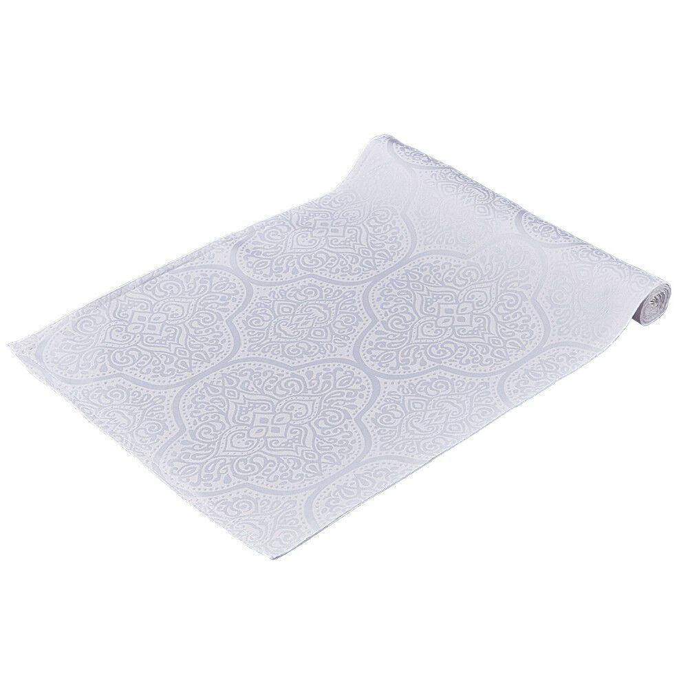 Chemin de table motif jacquard blanc