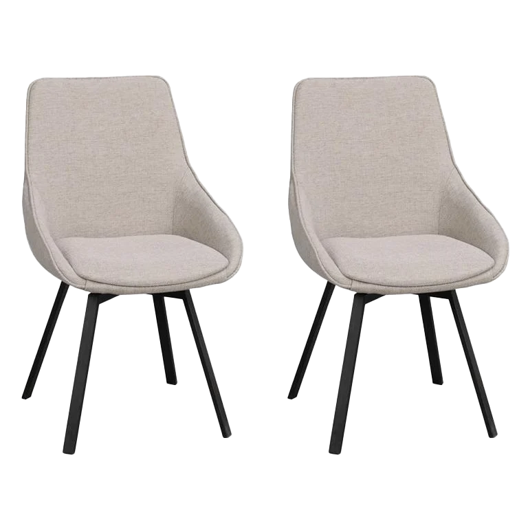 Rowico Home Alison Draaibare Eetkamerstoel Beige - Set Van 2
