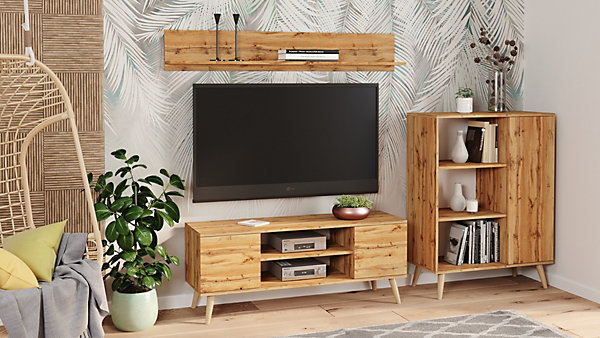 Bibliothèque scandinave FAMMY - Chêne foncé
