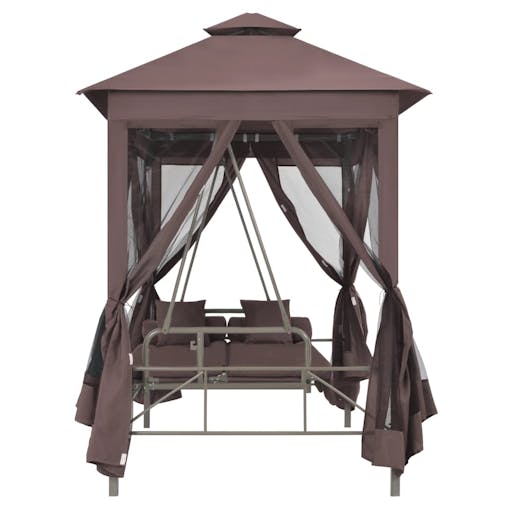 NNEVL Gazebo Convertible Swing Bench Coffee