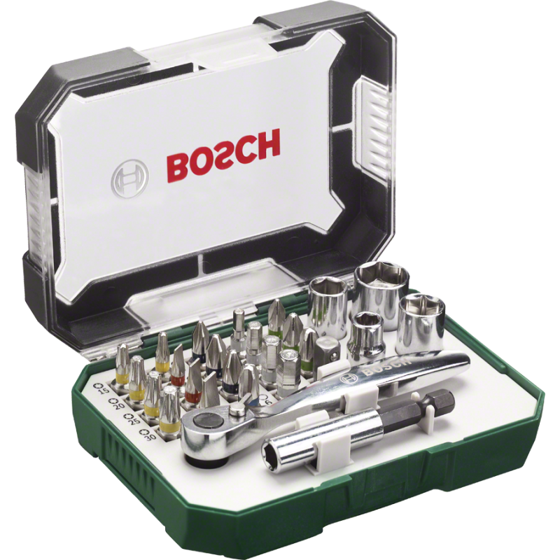 Set promoline de 26 accessoires avec clé à cliquet BOSCH