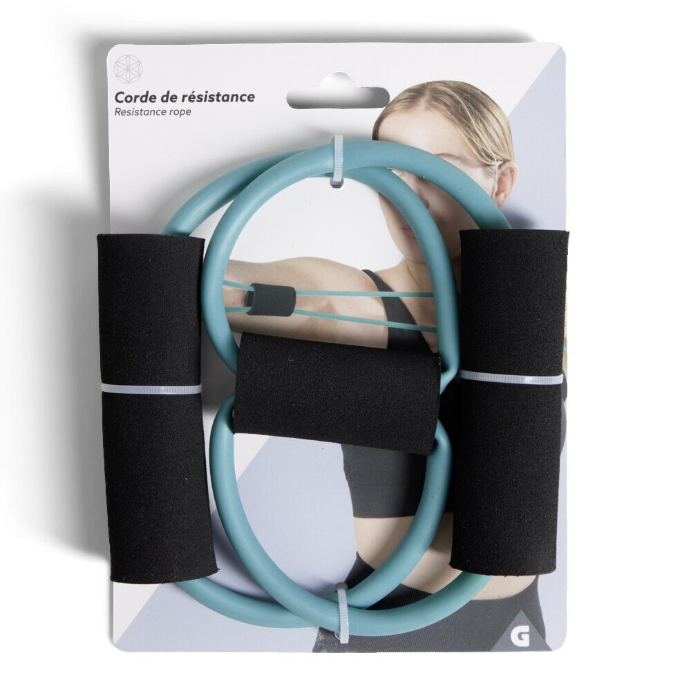 Corde de résistance fitness 1800mm bleu ou rouge