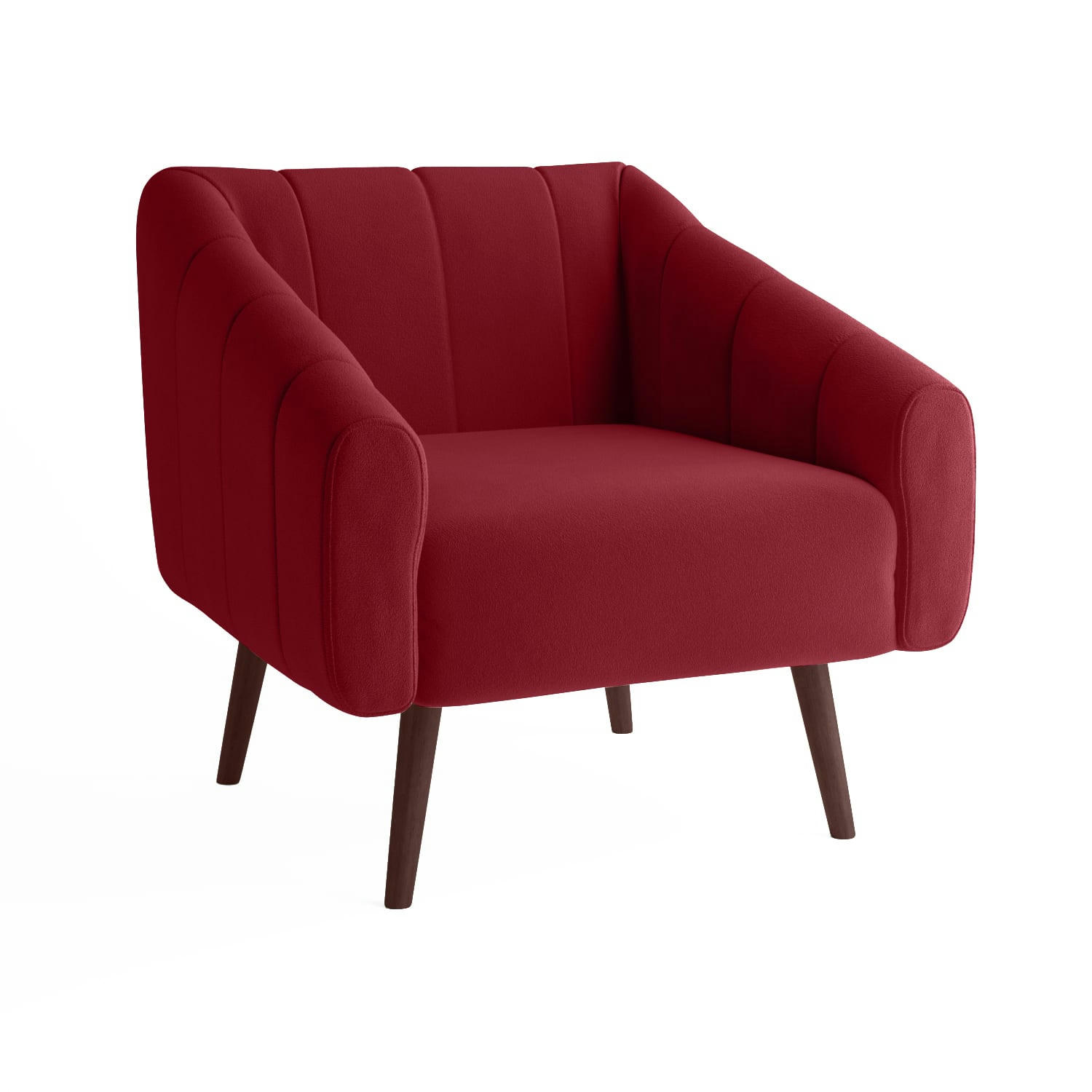 EDITH - Fauteuil en velours bordeaux