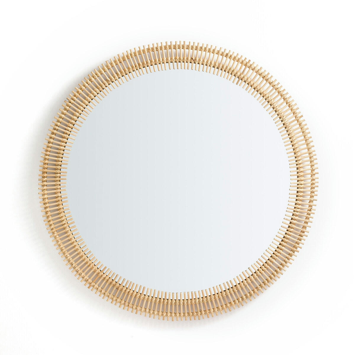 Miroir rond en rotin Ø120 cm, Nogu