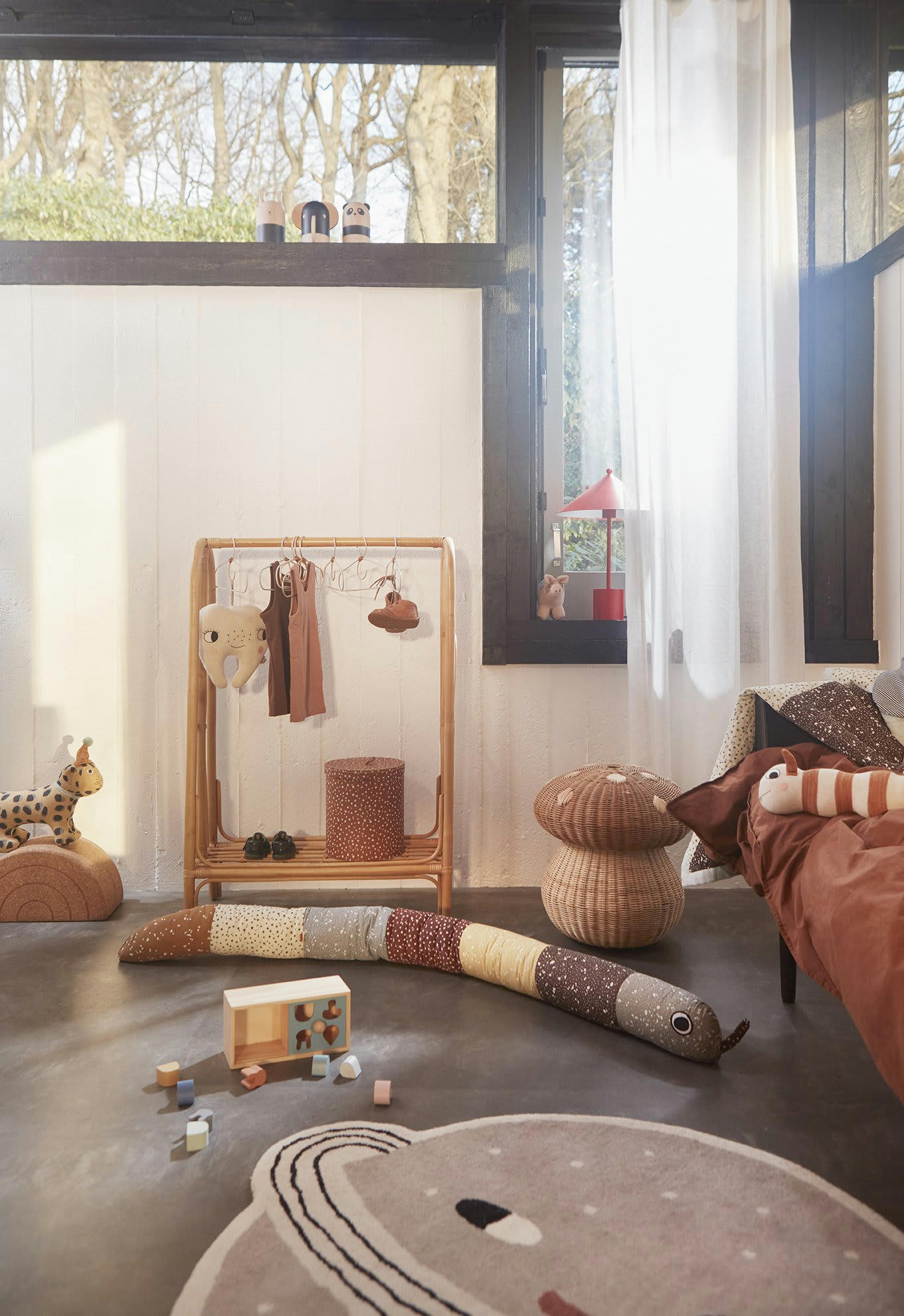 PLANET - Tapis Planet gris en laine et en coton H100x116cm