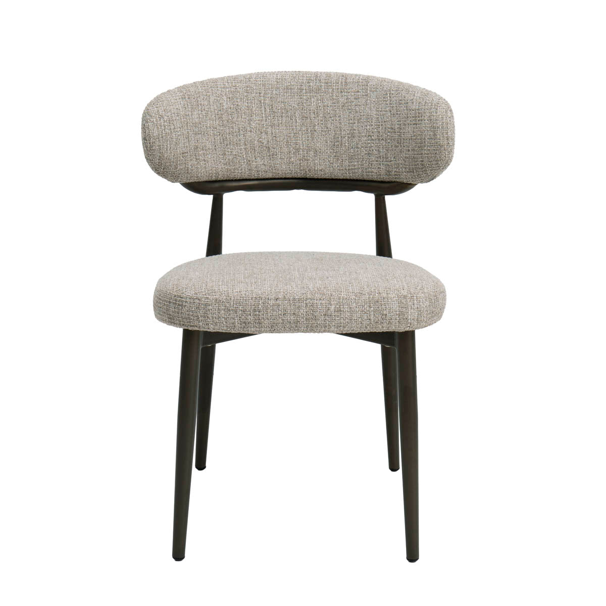 DÉJA Living Eetkamerstoel Milan - Beige/Brons Stof - Set van 2
