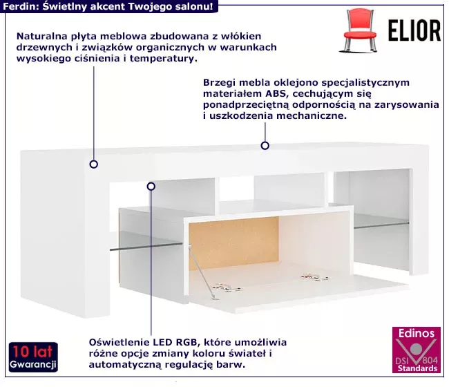 Szafka RTV z oświetleniem LED - Zeero
