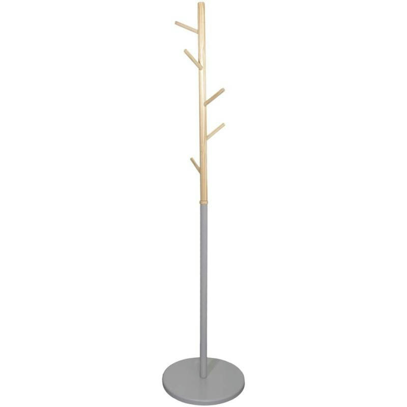 MIKO - Porte manteaux en bois gris H180cm