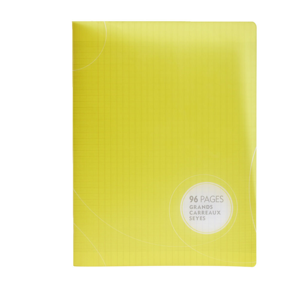 Cahier 96 pages seyès grands carreaux 24x32cm - 6 coloris